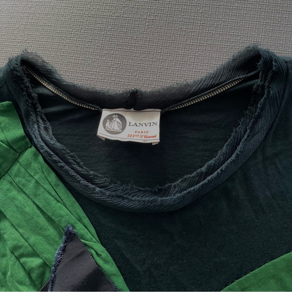 Lanvin Hunter Green T-Shirt with Bow - Picture 2 of 6